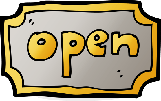 cartoon open sign png