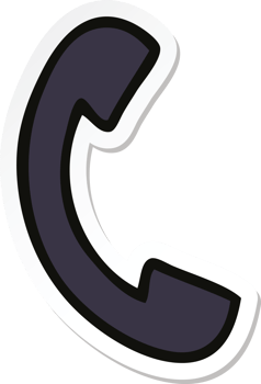 sticker of a cute cartoon telephone handset png