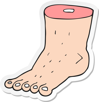 sticker of a cartoon foot png