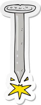 sticker of a cartoon sharp nail png
