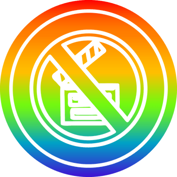 no filming circular in rainbow spectrum png