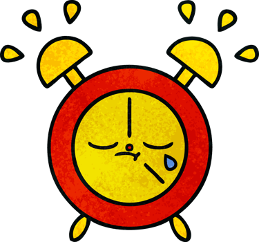 retro grunge texture cartoon alarm clock png