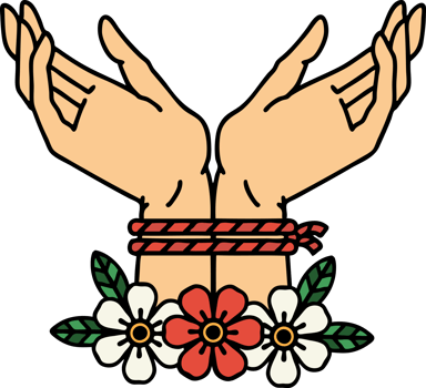 tattoo in traditional style of hands tied png