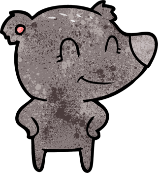 friendly bear with hands on hips drawing png
