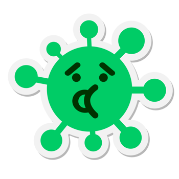 surprised talking virus sticker png