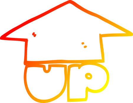warm gradient line drawing cartoon up arrow png