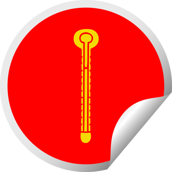 quirky circular peeling sticker cartoon thermometer png