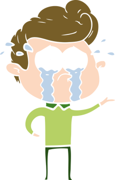 flat color style cartoon crying man png