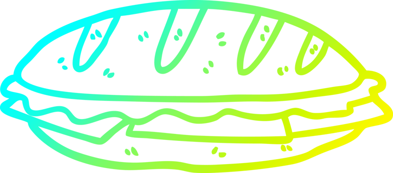 cold gradient line drawing cheese sandwich png