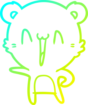 cold gradient line drawing happy bear cartoon png