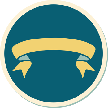 tattoo style sticker of a banner png
