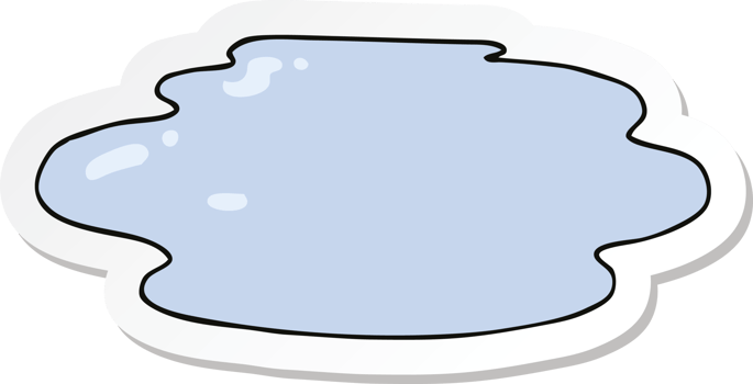 sticker of a cartoon puddle of water png