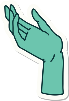 tattoo style sticker of a hand png