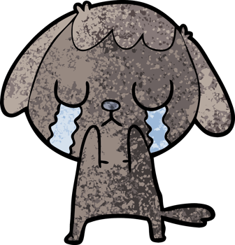 cute cartoon dog crying drawing png