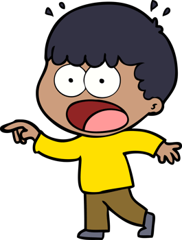 cartoon shocked man pointing drawing png