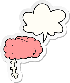 cartoon brain and speech bubble sticker png