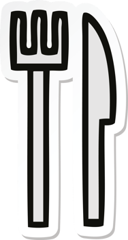 sticker of a cute cartoon knife and fork png