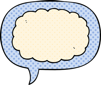 cartoon cloud and speech bubble in comic book style png