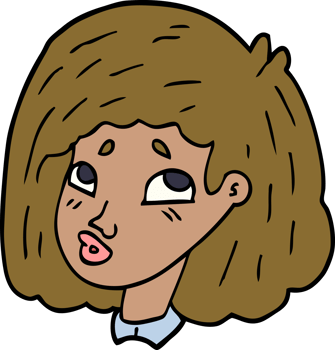 cartoon doodle face of a girl png