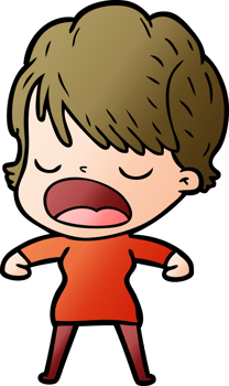 cartoon woman talking drawing png