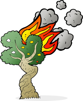cartoon burning tree png