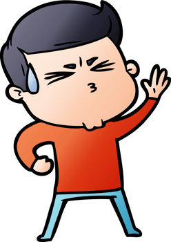 cartoon man sweating drawing png