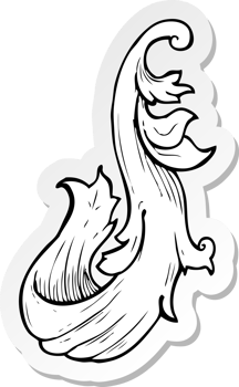 sticker of a traditional hand drawn floral swirl png