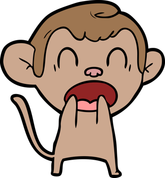 shouting cartoon monkey drawing png