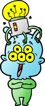 happy cartoon alien drawing png