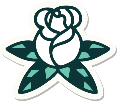 tattoo style sticker of a single rose png