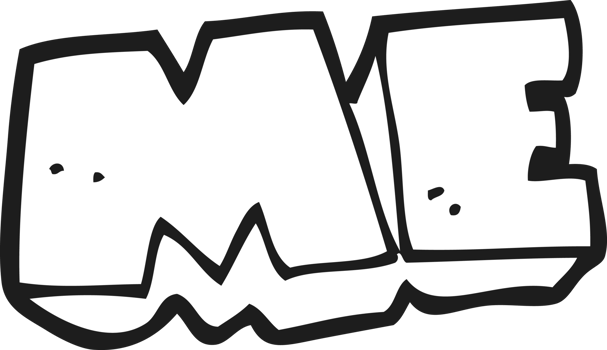 black and white cartoon ME symbol png