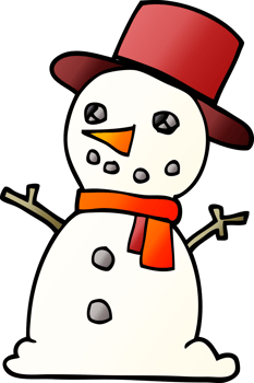 cartoon doodle snowman png