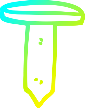 cold gradient line drawing cartoon brass nail png