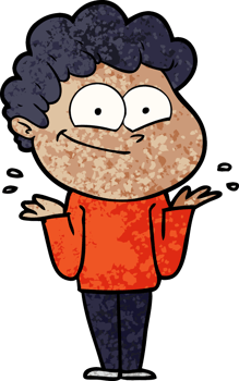 cartoon happy man drawing png