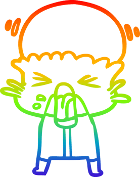 rainbow gradient line drawing weird cartoon alien png