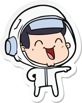 sticker of a happy cartoon astronaut png