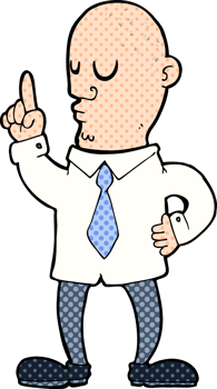 cartoon bald man with idea png
