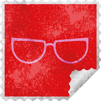 spectacles square peeling sticker png