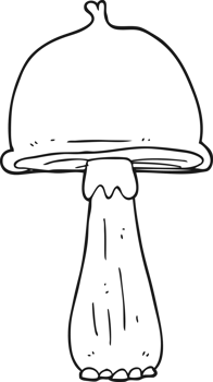black and white cartoon mushroom png
