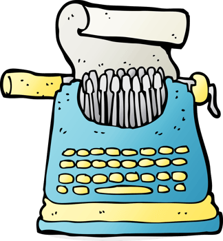 cartoon typewriter drawing png