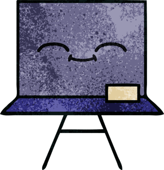 retro grunge texture cartoon of a chalkboard png