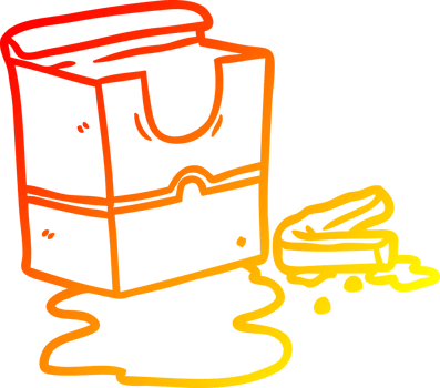 warm gradient line drawing of a empty box of fries png
