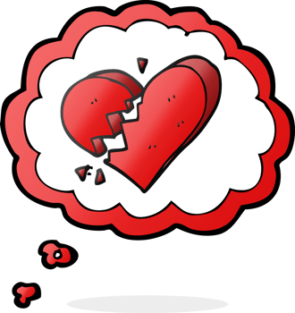 thought bubble cartoon broken heart png