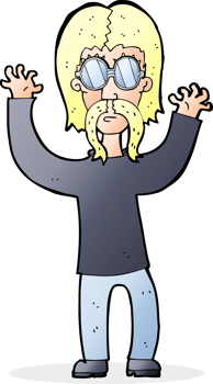 cartoon hippie man waving arms png