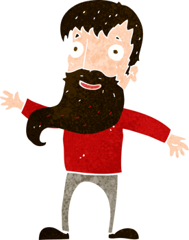 cartoon man with beard waving png