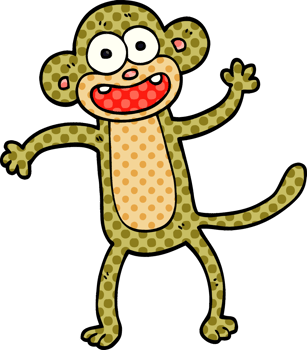 cartoon doodle crazy monkey png