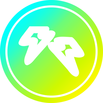 lightning bolts circular icon with cool gradient finish png