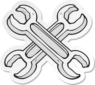 sticker of a cartoon spanners png
