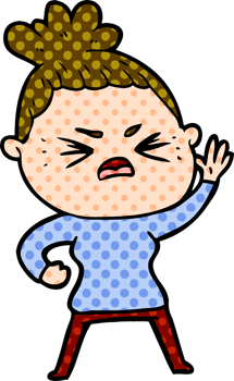 cartoon angry woman png