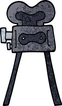 grunge textured illustration cartoon film camera png
